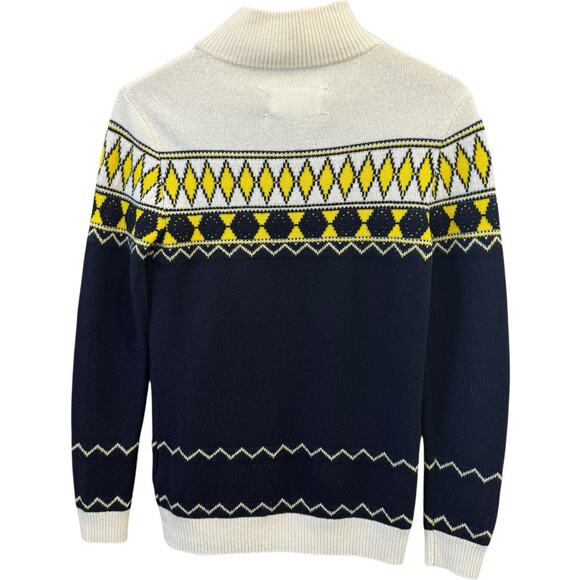Maison Margiela Wool Blend Cream/Navy/Yellow Printed Sweater Size S - Picture 8 of 11